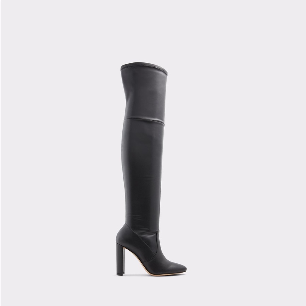 Knee-High Leather Booties - Heels